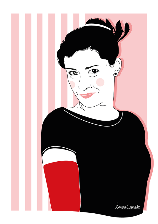 Custom Black & White Flat Portrait with Full Black Hair (DIGITAL ONLY)