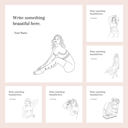 110 Illustrated Templates for Social Media | Ideal for Writers