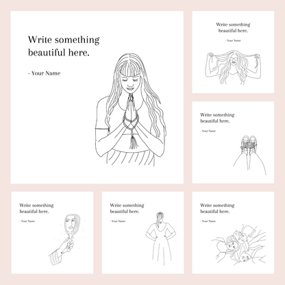 110 Illustrated Templates for Social Media | Ideal for Writers