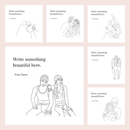 110 Illustrated Templates for Social Media | Ideal for Writers