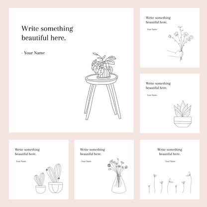 110 Illustrated Templates for Social Media | Ideal for Writers