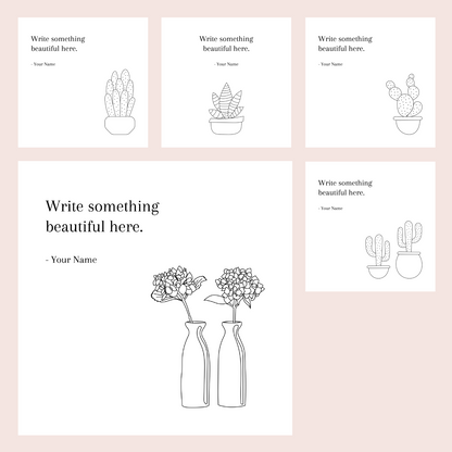 110 Illustrated Templates for Social Media | Ideal for Writers
